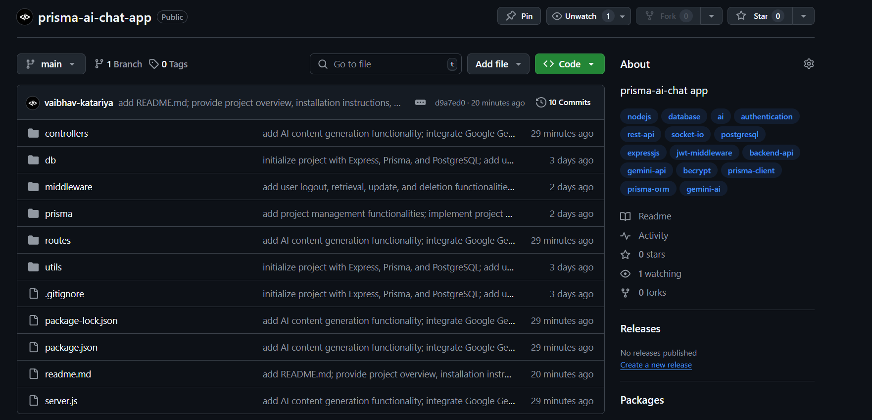 Image representing a link for AI Chat App (Backend)